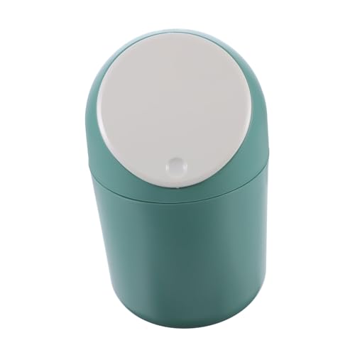MOTHNUR Mini Desktop Mülleimer mit Deckel Grüner Plastik Abfalleimer Kompakter Tisch Müllbehälter für Küche Büro und Essbereich Praktischer Aufbewahrungsbehälter für Kleine Abfälle von MOTHNUR
