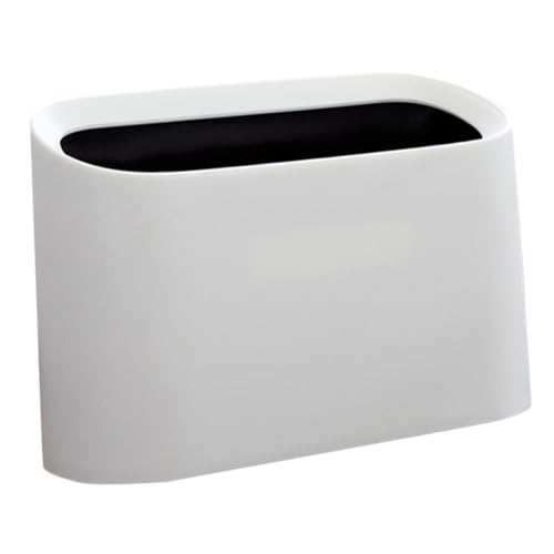 MOTHNUR Mini Mülleimer mit Doppellagigem Design Kleiner Abfalleimer für Schreibtisch Geruchsisolierend Stabiler Kunststoff Vielseitig für Büro Schlafzimmer und Wohnzimmer Geeignet Weiß von MOTHNUR