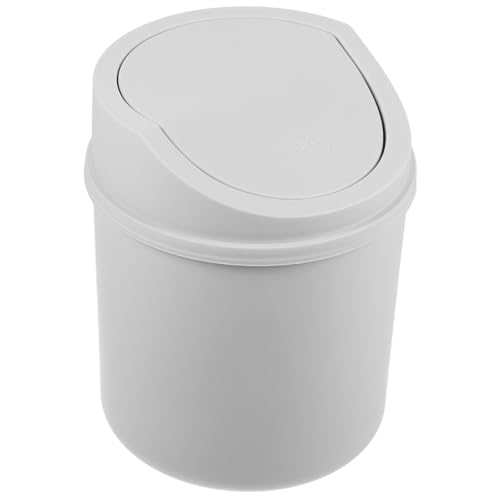 MOTHNUR Mini Mülleimer mit Schwingdeckel Kompakter Plastik Tischabfalleimer mit Deckel für Büro Badezimmer Schreibtisch Geruchsneutral Platzsparend Vielseitig Einsetzbar von MOTHNUR