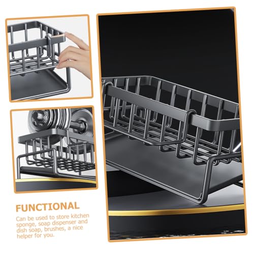 MOTHNUR Multifunktionaler Küchen Spülen Organizer Abtropfgestell mit Schwamm Tuchhalter für Spüle Stabiles Langlebiges Material Platzsparend für Küche und Bad Graues Design MOTHNUR Multifunktionaler Küchen Spülen Organizer Abtropfgestell mit Schwamm Tuchhalter für Spüle Stabiles Langlebiges Material Platzsparend für Küche und Bad Graues Design von MOTHNUR