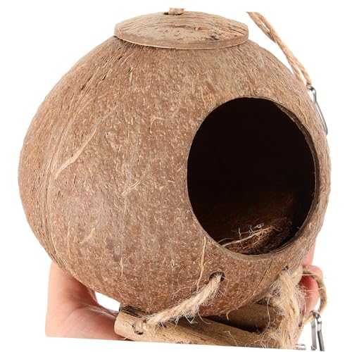 MOTHNUR Natürlicher Papageien nistplatz Kokosnussschalen vogelnest mit Leiter Hängendes Vogelhaus Langlebig Sicher für Wellensittiche Nymphensittiche Hamster Eichhörnchen MOTHNUR Natürlicher Papageien nistplatz Kokosnussschalen vogelnest mit Leiter Hängendes Vogelhaus Langlebig Sicher für Wellensittiche Nymphensittiche Hamster Eichhörnchen von MOTHNUR