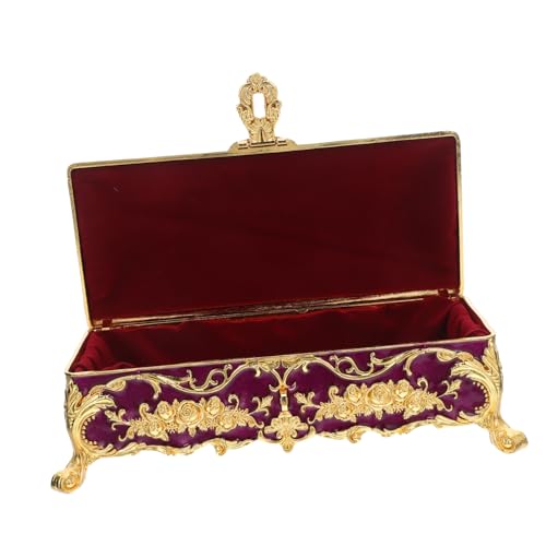 MOTHNUR Ornate Metalllegierung Schmuckschatulle Klassische Schatztruhe Schmuckkästchen für Frauen Vintage Schmuckaufbewahrung Multifunktionale Tragbare Schmuckbox als Stilvolle MOTHNUR Ornate Metalllegierung Schmuckschatulle Klassische Schatztruhe Schmuckkästchen für Frauen Vintage Schmuckaufbewahrung Multifunktionale Tragbare Schmuckbox als Stilvolle von MOTHNUR