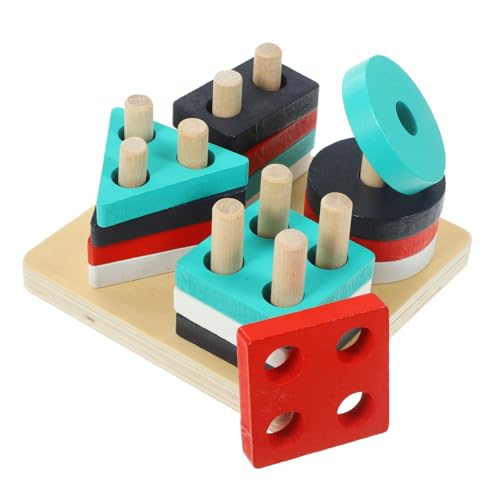 MOTHNUR Parrot Holzspielzeug Vogelkäfig mit Bunten Holzblöcken Robustes Kauspielzeug zur Vogelbeschäftigung Trainingspuzzle für Papageien Sittiche und Kleine Vögel von MOTHNUR