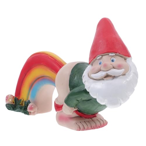 MOTHNUR Regenbogen Figur Gartenornament Lustiger Gartenzwerg für Außenbereich Terrasse Dekoration Geschenkidee von MOTHNUR