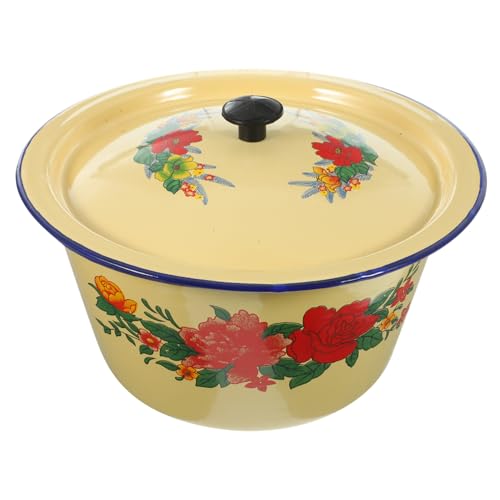 MOTHNUR Retro Emaille Handwaschbecken mit Deckel Küchen Waschschüssel aus Hochwertigem Emaille Vielseitig Verwendbar für Handwäsche und Lebensmittelaufbewahrung Robust und Praktisch für von MOTHNUR