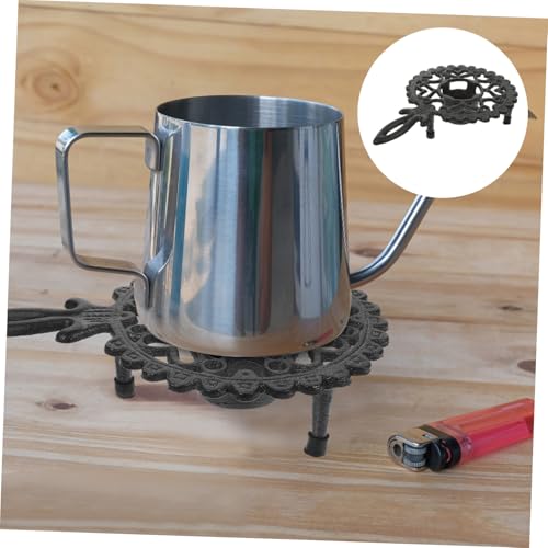 MOTHNUR Retro Gusseisen Teewärmer Stövchen mit Hohlraum Design Vintage Teapot Warmer für Wohnzimmer Büro Praktischer Kerzenhalter und Milchwärmer für Tee Liebhaber von MOTHNUR