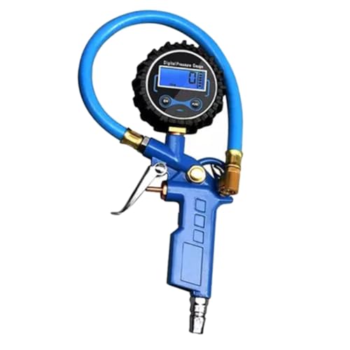 MOTHNUR Robustes Digitales Reifendruckmessgerät Metallkopf Einhandbedienung Genaues Luftdruckmessgerät für Auto Suv Motorrad Fahrrad Bpa Frei ohne Batterie Blau Einsetzbar von MOTHNUR