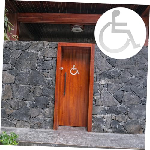 MOTHNUR Rollstuhlfahrer Türschild aus Barrierefreies Wc schild Langlebiges Silbernes Behindertentoiletten schild für Öffentliche Toiletten und Aufzüge von MOTHNUR