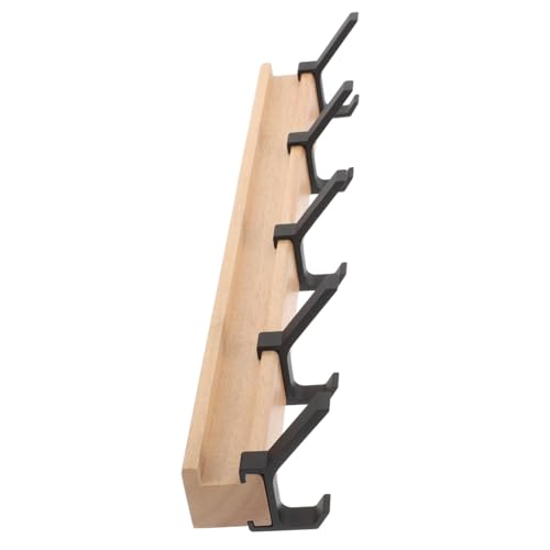 MOTHNUR Rubberwood Wandgarderobe mit Haken und Ablagefach Platzsparender Wandhaken für Mäntel Hüte Schlüssel Vielseitige Türmontage für Flur und Eingangsbereich Modernes Design von MOTHNUR
