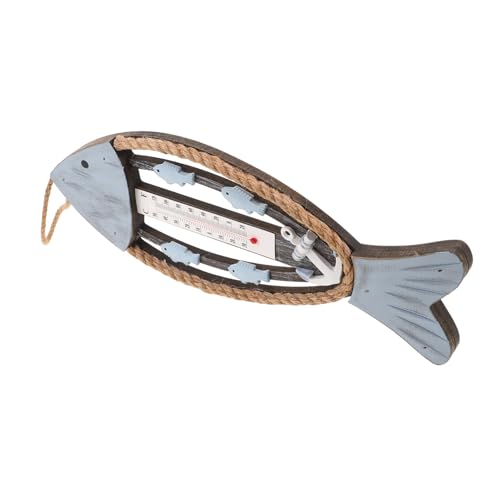 MOTHNUR Rustikale Fisch-Wanddekoration mit integriertem Thermometer Maritimer Fischknochen-Temperaturmesser für Terrasse Flur und Wohnzimmer Wetterfeste Küsten-Wandkunst für Innen MOTHNUR Rustikale Fisch-Wanddekoration mit integriertem Thermometer Maritimer Fischknochen-Temperaturmesser für Terrasse Flur und Wohnzimmer Wetterfeste Küsten-Wandkunst für Innen von MOTHNUR