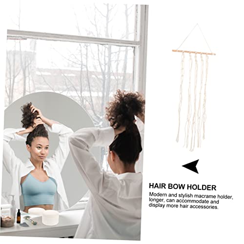 MOTHNUR Rustikaler Macrame Haarschmuck Organizer Wandaufbewahrung Haarband Halter für Mädchen Haarklammern Haarschleifen Clips Aufhängung Kreative Dekoration MOTHNUR Rustikaler Macrame Haarschmuck Organizer Wandaufbewahrung Haarband Halter für Mädchen Haarklammern Haarschleifen Clips Aufhängung Kreative Dekoration von MOTHNUR