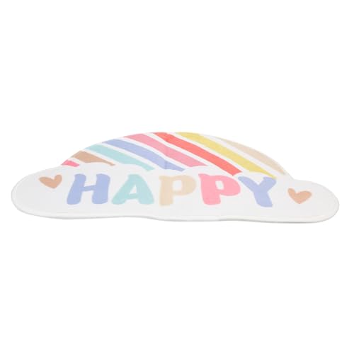 MOTHNUR Rutsch Regenbogen Fußmatte Weicher Polyester Teppich mit Hoher Wasseraufnahme für Bad Küche Wohnzimmer und Büro rutschfest Atmungsaktiv Bunter Cartoon Teppich von MOTHNUR
