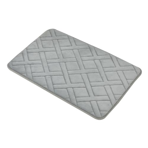 MOTHNUR Rutschfester Saugfähiger Badteppich Weiche Dicke Bodenmatte für Badezimmer Waschbarer Strapazierfähiger Teppich für Wc Wohnzimmer und Küche Graue Antirutsch Matte von MOTHNUR