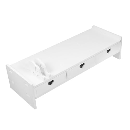 MOTHNUR Tastaturlagerständer Schublade Laptop einfach Steigleitung Stand Riser für Computermonitor Ständer für Computermonitor Office Desk -Organisatoren Computer-Erhöhungsständer PVC Weiß von MOTHNUR