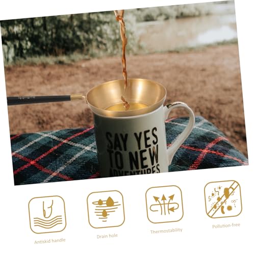 MOTHNUR Teesieb aus Kupfer und Kunststoff mit Praktischem Teeschneider Am Griff Feines Netz für Losen Tee Rostfrei Leicht zu Reinigen als Nützliches Home Tea Filter für Tee liebhaber von MOTHNUR