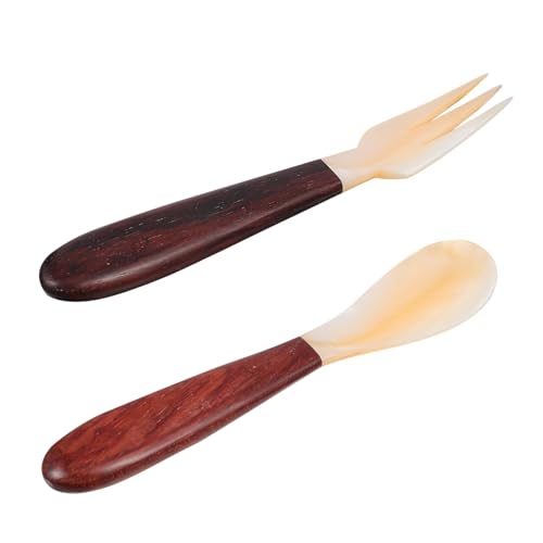 MOTHNUR Teiliges Besteck mit Perlmutt Schale Runder Griff aus Praktischer und Löffel Nachhaltiges Dinner Flatware für Salat Suppe Buffet und Alltag von MOTHNUR