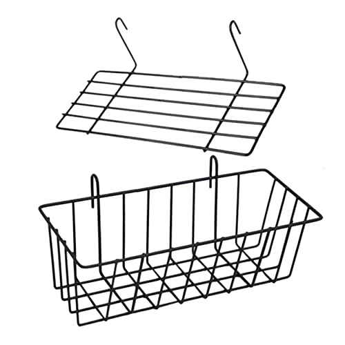 MOTHNUR Teiliges Wandkorb Schwarzem Stabile Gitter wandaufbewahrung mit Backlack Praktisches Wandregal für Küche Wohnzimmer Schlafzimmer Dekorative Wandhalterung von MOTHNUR