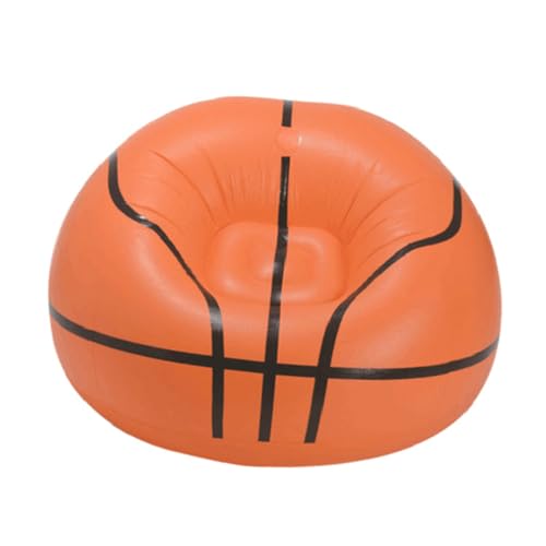 MOTHNUR Tragbares Aufblasbares Lazy Couch PVC Outdoor Sofa Leicht Faltbar Langlebig für Reisen Camping Strand und Festival Basketball Design Single Sitz von MOTHNUR