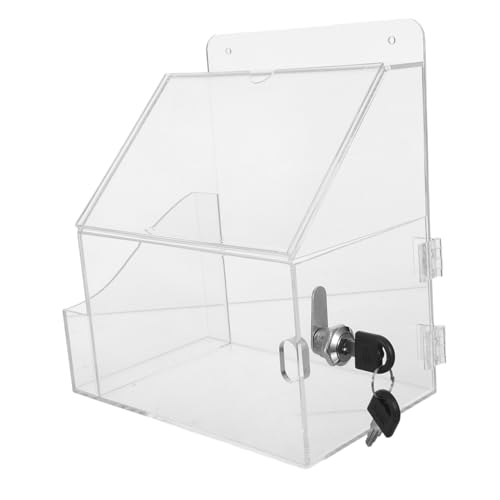 MOTHNUR Transparent Acryl Wahlurne mit Schloss und Schildhalter Kompakte Spenden und Vorschlagsbox für Fundraising Abstimmungen und Feedback Langlebige Multifunktionale Ballot Box für Büro von MOTHNUR