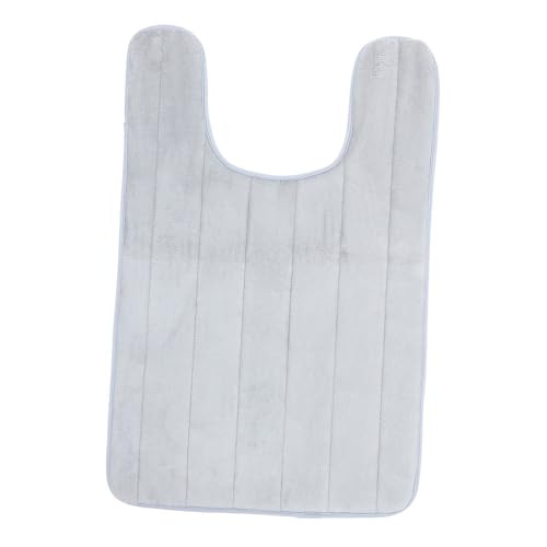 MOTHNUR U förmige Wc bodenmatte aus Memory Schaum Saugfähige rutschfeste Toilettenmatte für Badezimmer Weiche Atmungsaktive und Komfortable Fußmatte in Silber von MOTHNUR