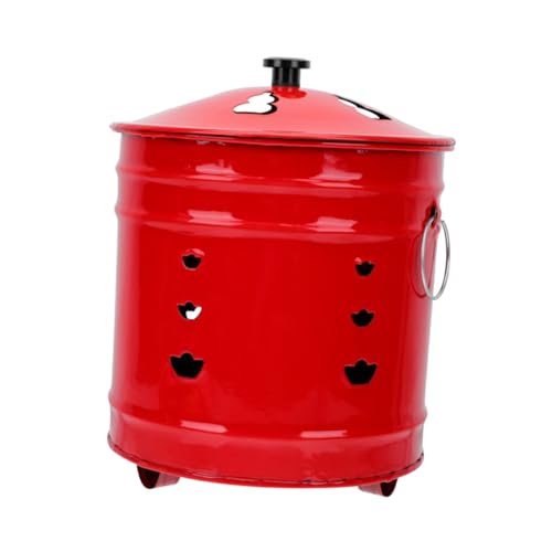 MOTHNUR Verbrennungsfass Enamel Sacrifice Bucket Hitzebeständiger Feuerbehälter für Garten und Zuhause zum Verbrennen von Papier und Abfällen Robustes Design Effizienter Luftaustausch von MOTHNUR