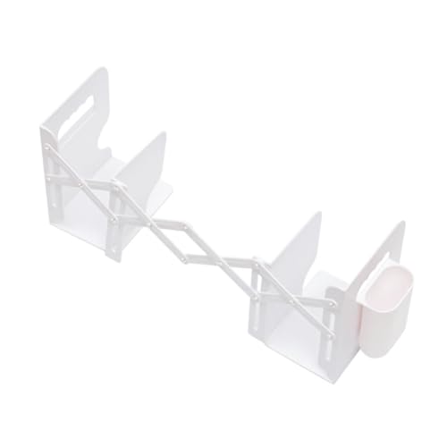 MOTHNUR Verstellbare Buchstützen mit Integriertem Stifthalter Telescopischer Desktop Organizer für Bücher für Büro Schule und Bibliothek Platzsparend und Praktisch Einstellbar von MOTHNUR