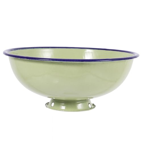 MOTHNUR Vintage Emaillierte Große Schüssel Robust Vielseitig für Servieren Salate Suppen Nudelgerichte Nostalgische Kitchen Storage Schale aus Hochwertigem Emaille Stabil und Bruchsicher von MOTHNUR