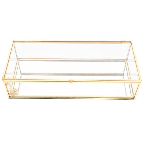 MOTHNUR Vintage Schmuckschatulle aus Glas mit Metallrahmen Kompakter Organizer für Schmuck Kosmetik und Kleine Gegenstände Stilvolle Aufbewahrungsbox für Halsketten Ringe und Accessoires MOTHNUR Vintage Schmuckschatulle aus Glas mit Metallrahmen Kompakter Organizer für Schmuck Kosmetik und Kleine Gegenstände Stilvolle Aufbewahrungsbox für Halsketten Ringe und Accessoires von MOTHNUR