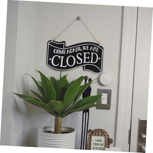 MOTHNUR Vintage Stil Doppelseitiges Holz Türschild zum Aufhängen Dunkles Willkommensschild für Geschäft Bar Restaurant Robustes Holzschild mit Stabilem Seil für Türen und Fenster von MOTHNUR