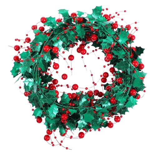 MOTHNUR Weihnachtsdeko Girlande DIY Tinsel mit Roten Beeren und Künstlichen Blättern Flexible Drahtgirlande für Baum Tisch Treppe Festliche Partydekoration Weihnachten MOTHNUR Weihnachtsdeko Girlande DIY Tinsel mit Roten Beeren und Künstlichen Blättern Flexible Drahtgirlande für Baum Tisch Treppe Festliche Partydekoration Weihnachten von MOTHNUR