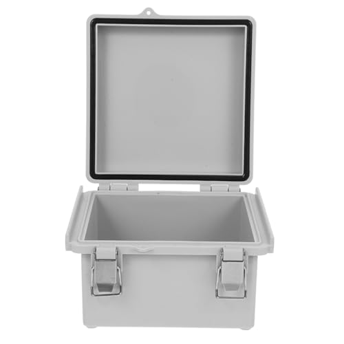 MOTHNUR Wetterfeste Outdoor Verteilerkasten mit Transparentem Deckel Robuster Projektbox Edelstahlverschluss Spritzwassergeschützt für Gartensteckdosen und Kabelverbindungen von MOTHNUR