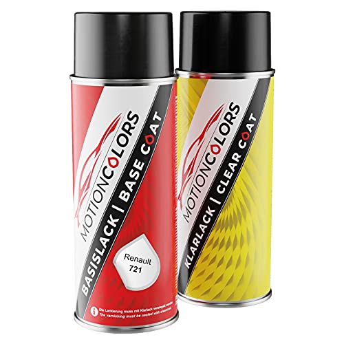 Bordeaux 721 für Renault Autolack Sprühdosen Set Basislack Klarlack Spraydose 400ml von MOTIONCOLORS