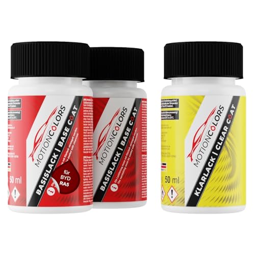 MOTIONCOLORS Blush Red Metallic/Parkour Red RA5 für BYD Autolack Lackstift Set Grundlack Basislack Klarlack je 50ml MOTIONCOLORS Blush Red Metallic/Parkour Red RA5 für BYD Autolack Lackstift Set Grundlack Basislack Klarlack je 50ml von MOTIONCOLORS