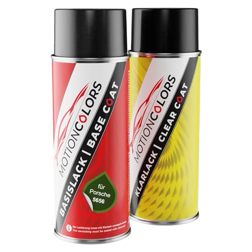 MOTIONCOLORS Buschgrün 5656 für Porsche Autolack Sprühdosen Set Basislack Klarlack Spraydose 400ml MOTIONCOLORS Buschgrün 5656 für Porsche Autolack Sprühdosen Set Basislack Klarlack Spraydose 400ml von MOTIONCOLORS