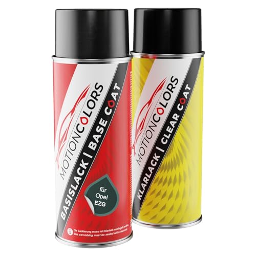 MOTIONCOLORS Deep Sea Green Metallic EZG für Opel Autolack Sprühdosen Set Basislack Klarlack Spraydose 400ml MOTIONCOLORS Deep Sea Green Metallic EZG für Opel Autolack Sprühdosen Set Basislack Klarlack Spraydose 400ml von MOTIONCOLORS