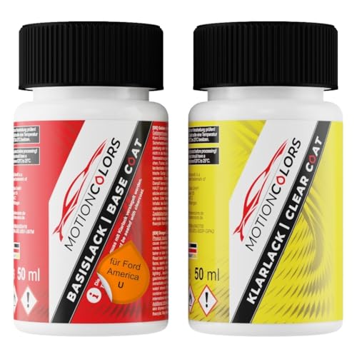 MOTIONCOLORS Grabber Orange/Competition Gold U für Ford America Autolack Lackstift Set Basislack und Klarlack je 50ml MOTIONCOLORS Grabber Orange/Competition Gold U für Ford America Autolack Lackstift Set Basislack und Klarlack je 50ml von MOTIONCOLORS