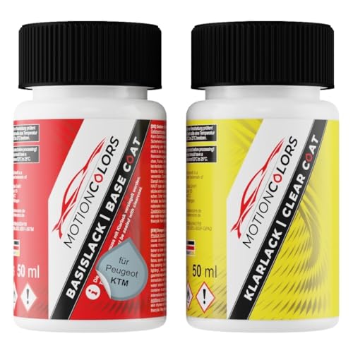 MOTIONCOLORS Gris Silver Blue Metallic KTM für Peugeot Autolack Lackstift Set Basislack und Klarlack je 50ml MOTIONCOLORS Gris Silver Blue Metallic KTM für Peugeot Autolack Lackstift Set Basislack und Klarlack je 50ml von MOTIONCOLORS
