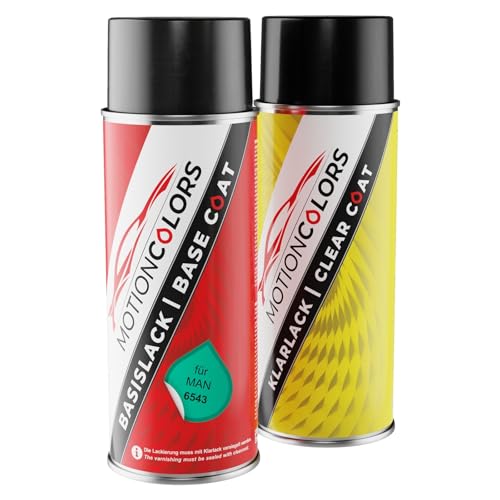 MOTIONCOLORS Grün 6543 für MAN Autolack Sprühdosen Set Basislack Klarlack Spraydose 400ml MOTIONCOLORS Grün 6543 für MAN Autolack Sprühdosen Set Basislack Klarlack Spraydose 400ml von MOTIONCOLORS