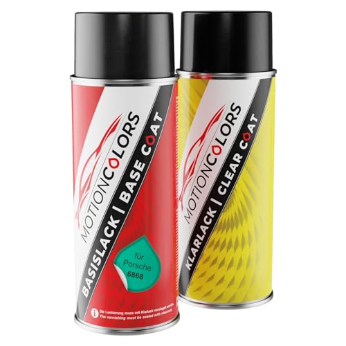MOTIONCOLORS Hellgrün 6868 für Porsche Autolack Sprühdosen Set Basislack Klarlack Spraydose 400ml MOTIONCOLORS Hellgrün 6868 für Porsche Autolack Sprühdosen Set Basislack Klarlack Spraydose 400ml von MOTIONCOLORS