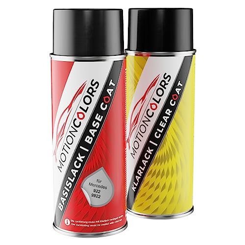 MOTIONCOLORS Hightech Silber Metallic/Cirrus Silver Metallic 922/9922 für Mercedes Autolack Sprühdosen Set Basislack Klarlack Spraydose 400ml MOTIONCOLORS Hightech Silber Metallic/Cirrus Silver Metallic 922/9922 für Mercedes Autolack Sprühdosen Set Basislack Klarlack Spraydose 400ml von MOTIONCOLORS