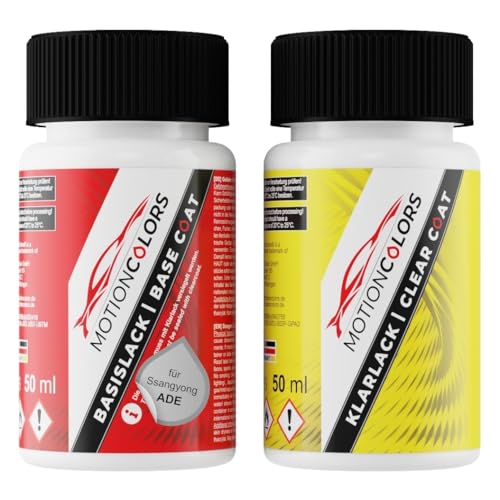 MOTIONCOLORS Iron Metallic ADE für Ssangyong Autolack Lackstift Set Basislack und Klarlack je 50ml MOTIONCOLORS Iron Metallic ADE für Ssangyong Autolack Lackstift Set Basislack und Klarlack je 50ml von MOTIONCOLORS