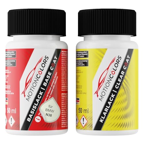 MOTIONCOLORS Light Grey Metallic N38 für BMW Autolack Lackstift Set Basislack und Klarlack je 50ml MOTIONCOLORS Light Grey Metallic N38 für BMW Autolack Lackstift Set Basislack und Klarlack je 50ml von MOTIONCOLORS