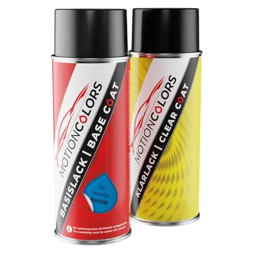 MOTIONCOLORS Osmium Blue Metallic B655M für Honda Autolack Sprühdosen Set Basislack Klarlack Spraydose 400ml MOTIONCOLORS Osmium Blue Metallic B655M für Honda Autolack Sprühdosen Set Basislack Klarlack Spraydose 400ml von MOTIONCOLORS