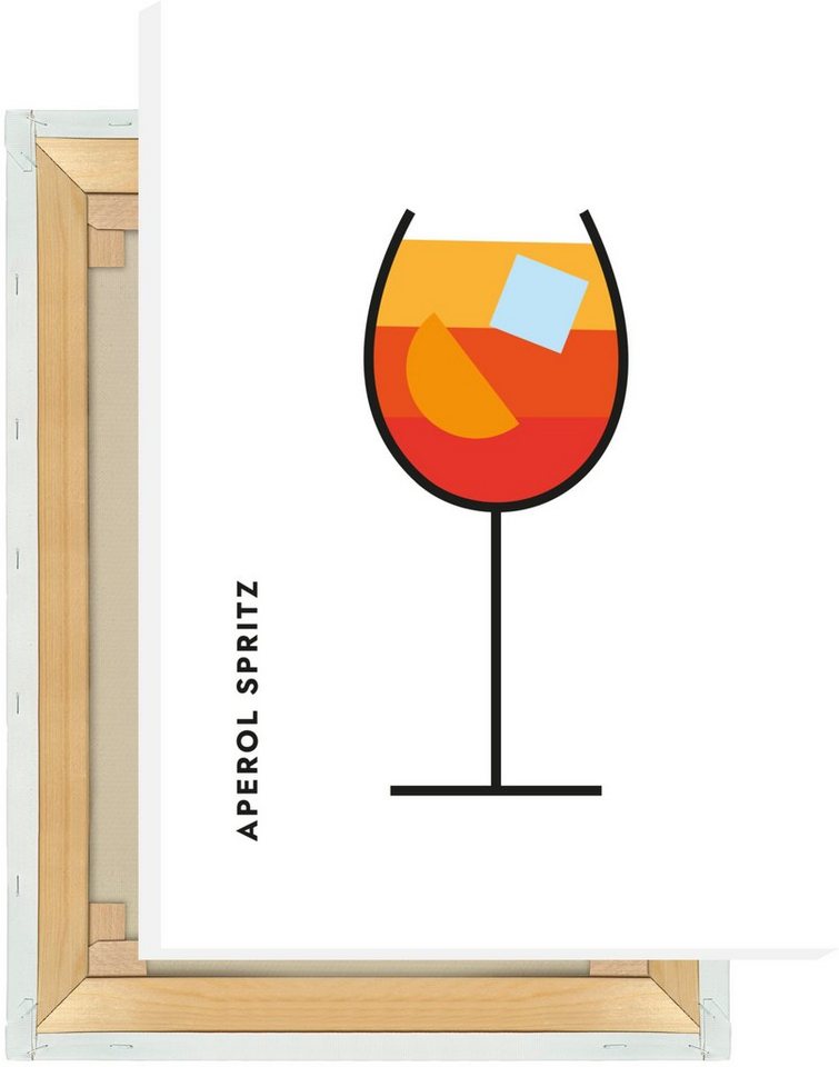 MOTIVISSO Leinwandbild Aperol Spritz im Glas (Bauhaus-Style) von MOTIVISSO