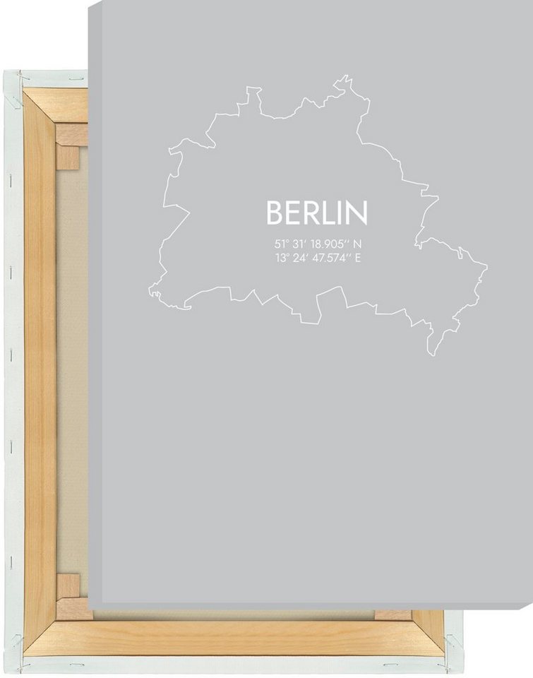 MOTIVISSO Leinwandbild Berlin Koordinaten #7 von MOTIVISSO
