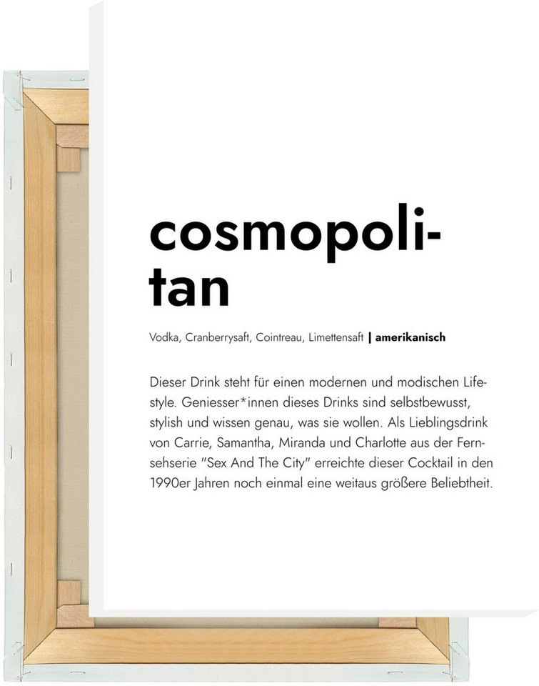 MOTIVISSO Leinwandbild Cosmopolitan - Definition von MOTIVISSO