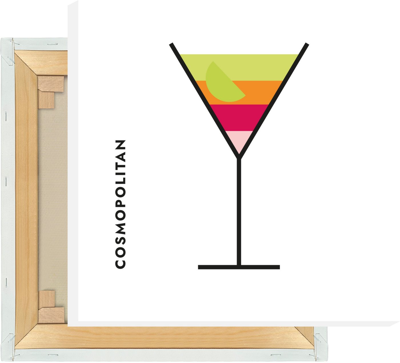 MOTIVISSO Leinwandbild Cosmopolitan im Glas (Bauhaus-Style) von MOTIVISSO