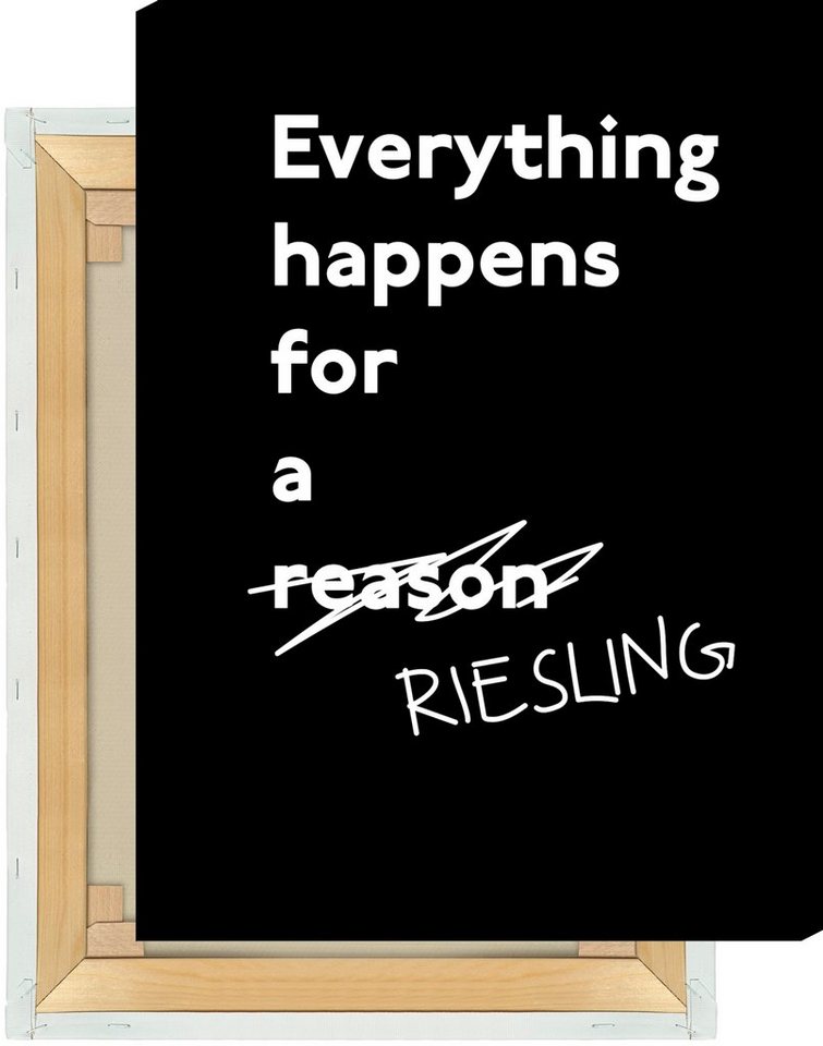 MOTIVISSO Leinwandbild Everything happens for a Riesling von MOTIVISSO