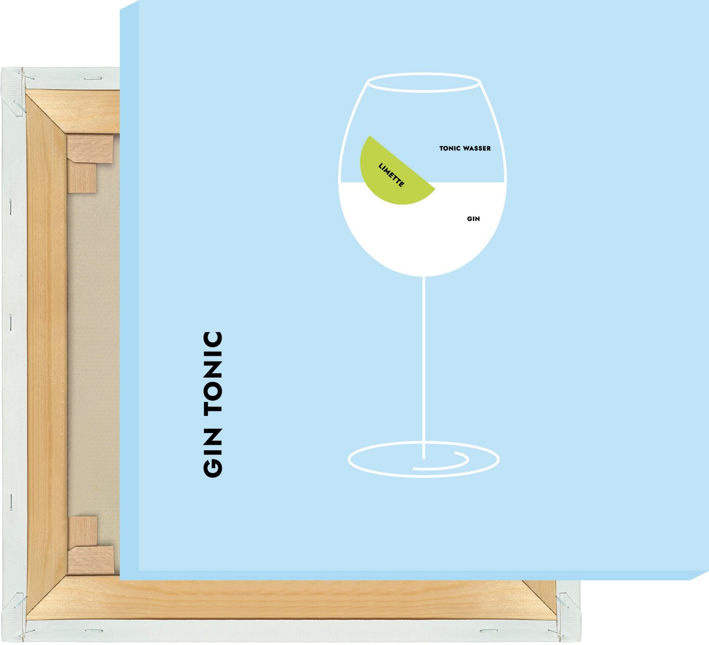 MOTIVISSO Leinwandbild Gin Tonic Limette im Glas von MOTIVISSO