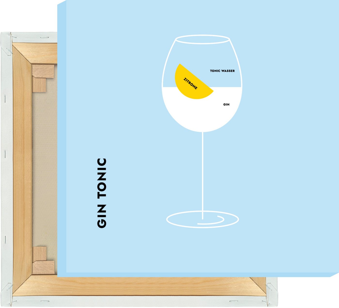 MOTIVISSO Leinwandbild Gin Tonic Zitrone im Glas von MOTIVISSO